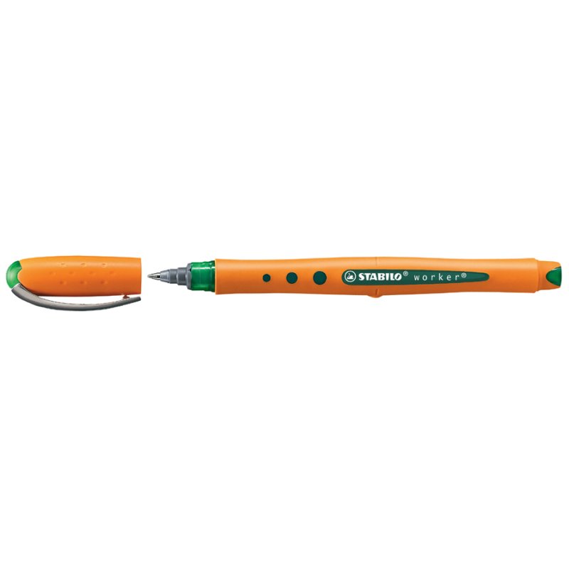 STABILO roller à encre worker fine, rouge, 0,3 mm, corps orange